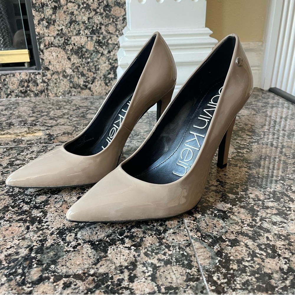 Calvin Klein “Cloud” Patent Leather Pointed Toe Pumps